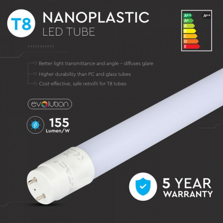 Tub LED V-TAC, 7W, T8, G13, 6400K, 60cm, 1120 lm [3]