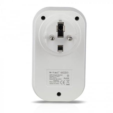 Wifi Priza EU V-TAC,  Compatibila cu Amazon Alexa, Google Home [2]
