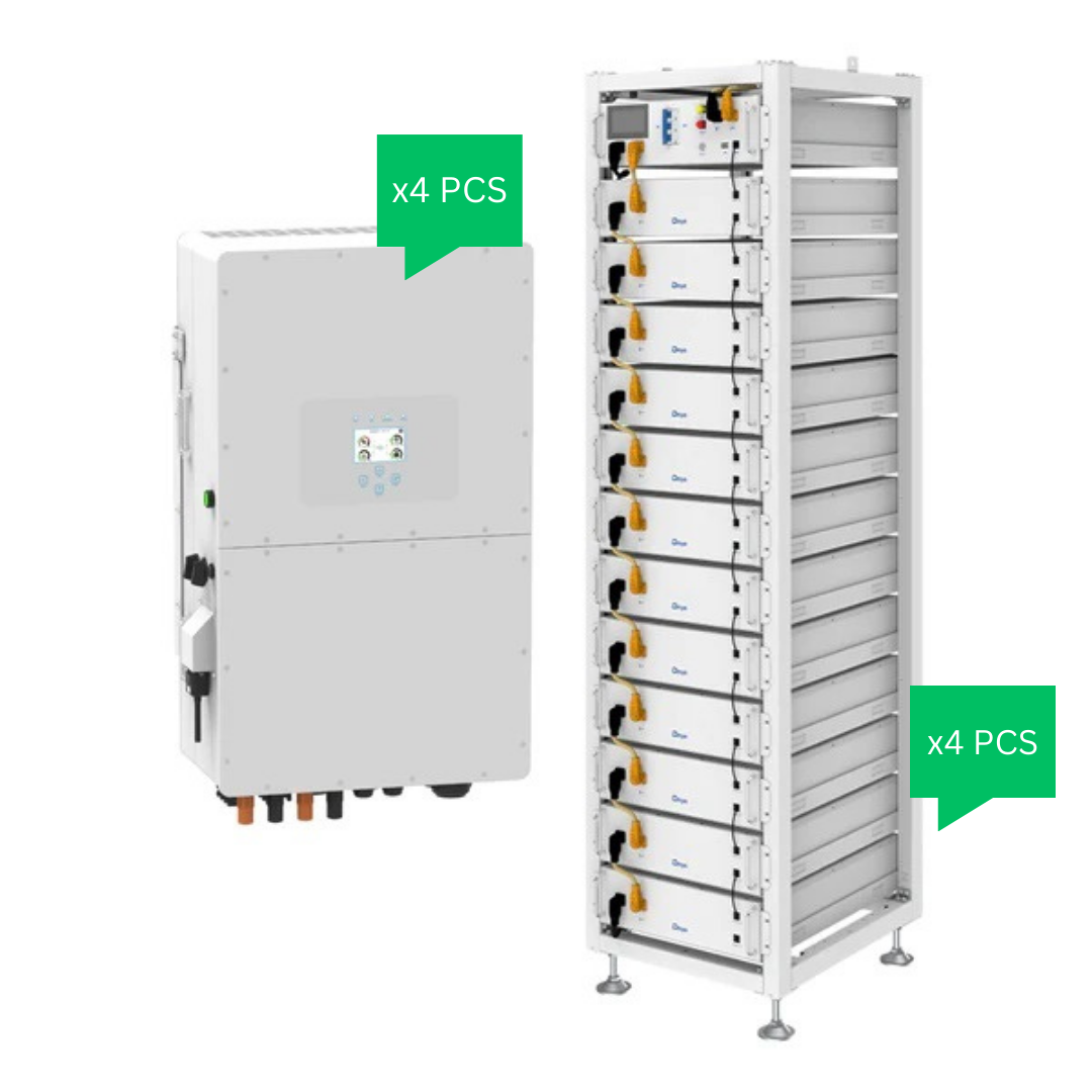 Kit Deye Hibrid 200kWh Trifazat + Stocare 245.76kWh High Voltage