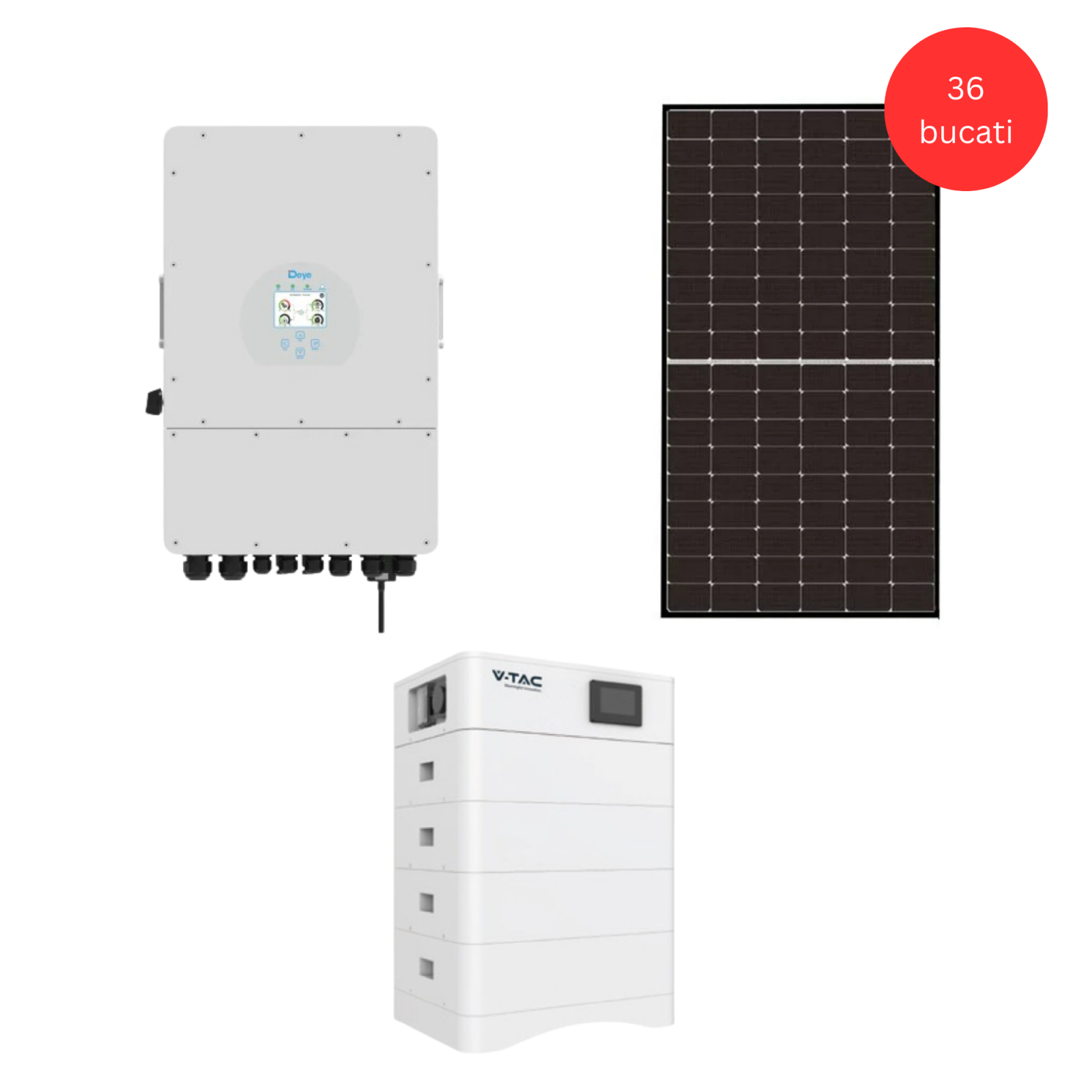 Kit Invertor Trifazat Deye 20kWh High Voltage + 36 panouri Risen N