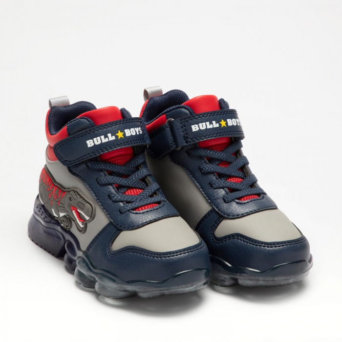 GHETE CU LUMINI T-REX ALBASTRU GRI [2]