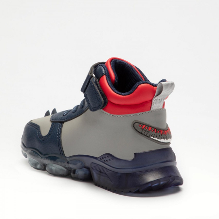 GHETE CU LUMINI T-REX ALBASTRU GRI CU COARNE [3]