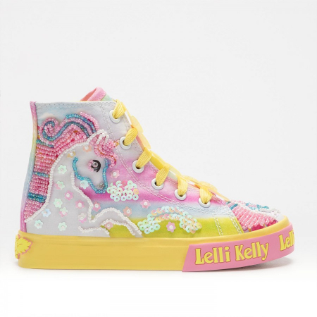 Încălțăminte pentru fete - TENIȘI UNICORN RAINBOW GALBEN