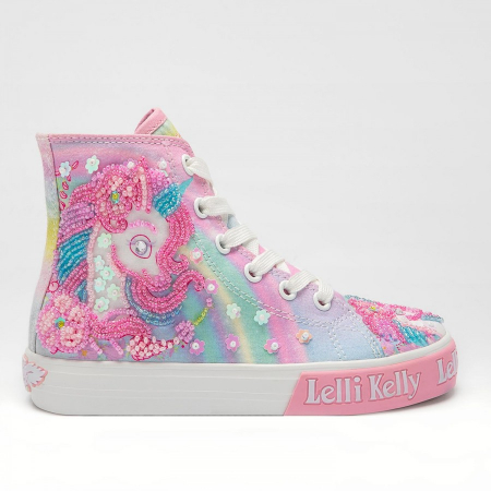 Încălțăminte pentru fete - TENIȘI UNICORN RAINBOW ALB