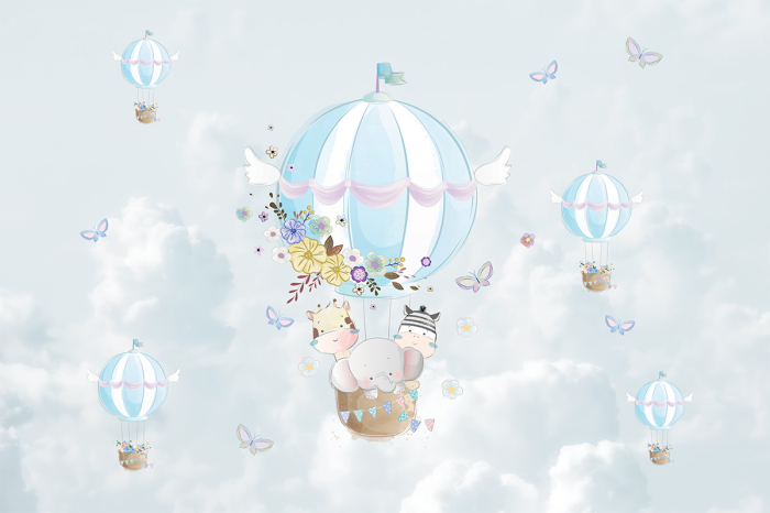 Tapet Air Ballons Festival Blue [3]