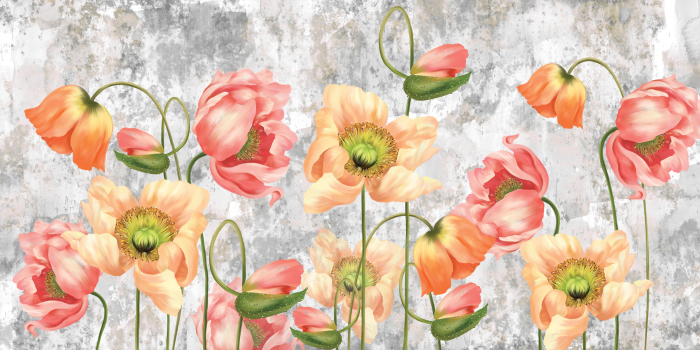 Tapet cu maci Cement Canvas [3]