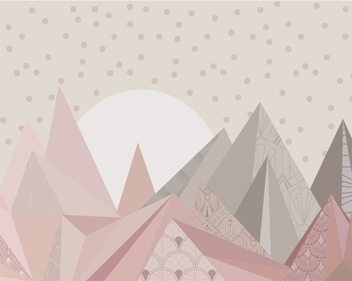 Tapet Geometric Landscape Pink [3]