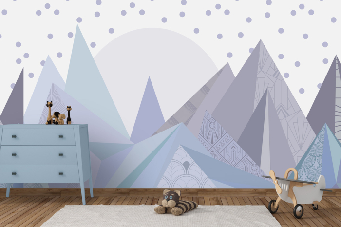 Tapet Geometric Landscape Purple [2]