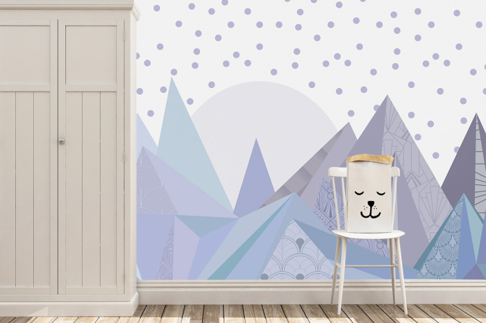 Tapet Geometric Landscape Purple [1]