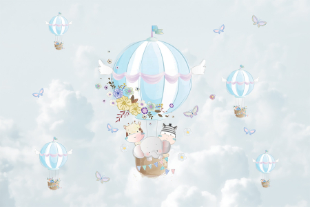 Tapet Air Ballons Festival Blue [2]