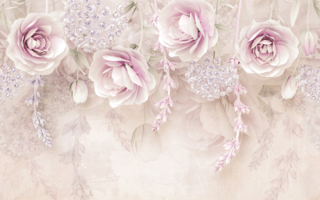 Tapet Creamy Flowers [2]