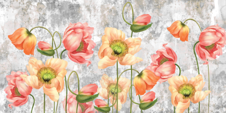 Tapet cu maci Cement Canvas [2]