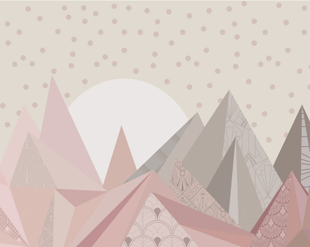 Tapet Geometric Landscape Pink [2]