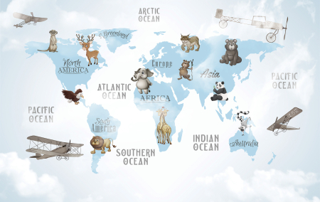 Tapet harta lumii Continents [2]