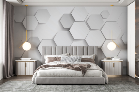 Tapete 3D - Tapet Hexagonal