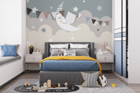Tapete camera copii - Tapet Sleepy Moon