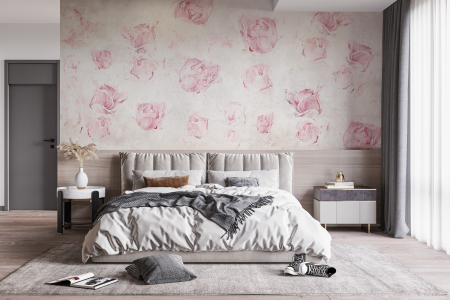 Tapet trandafiri roz Flowery Wall [1]