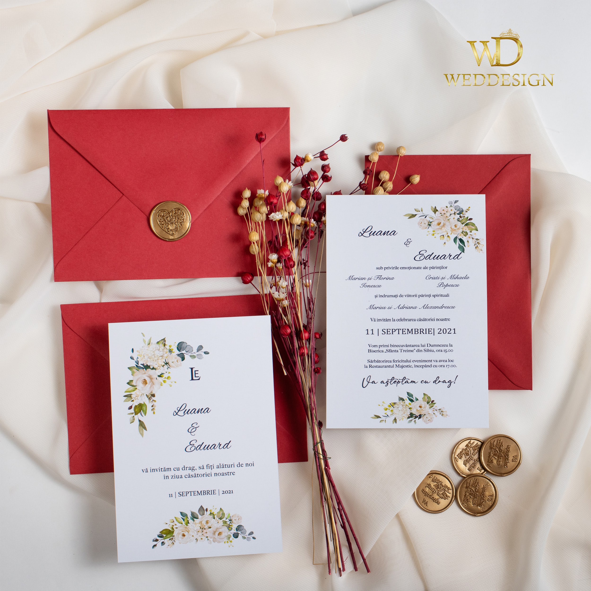 invitatie nunta model floral