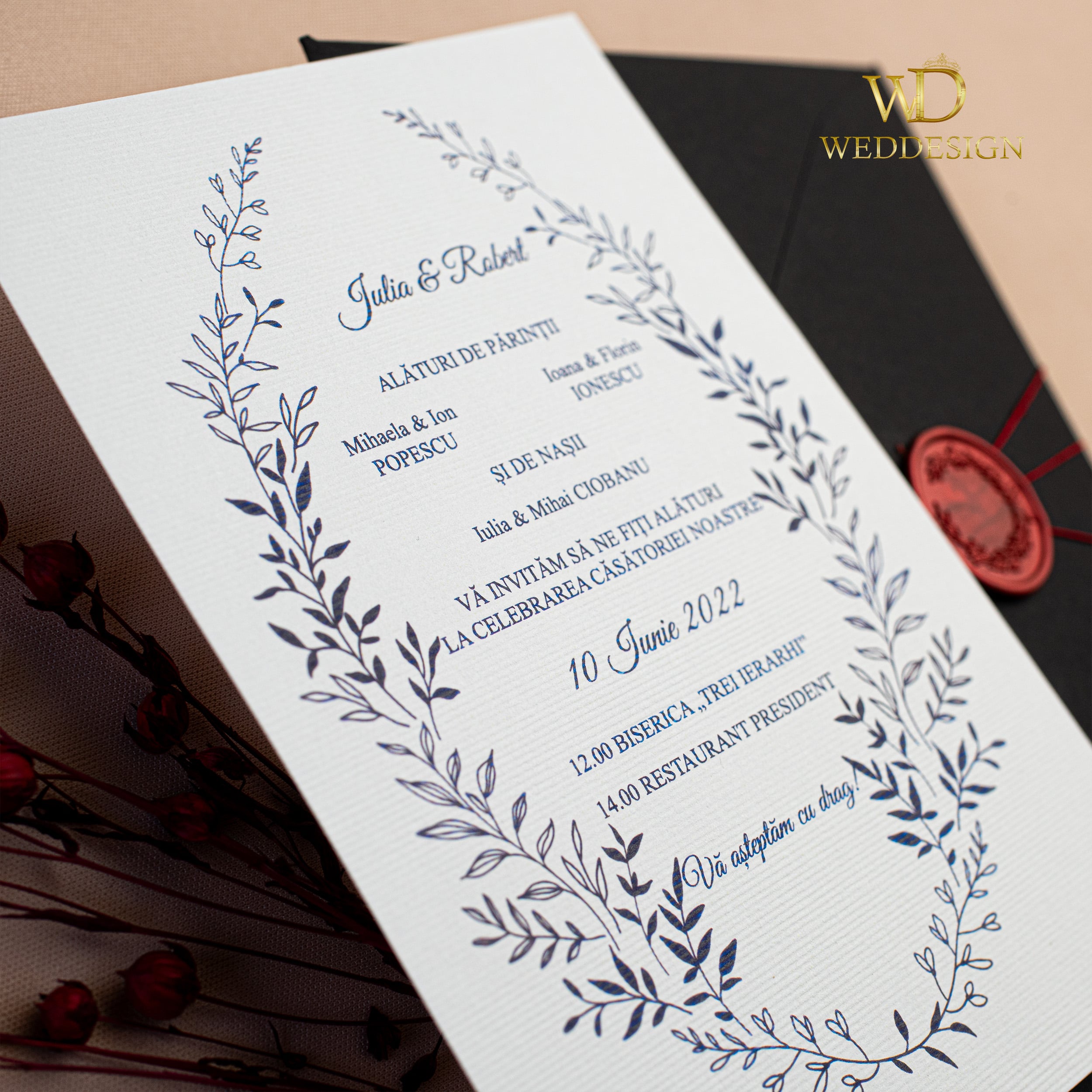 invitatie nunta carton texturat