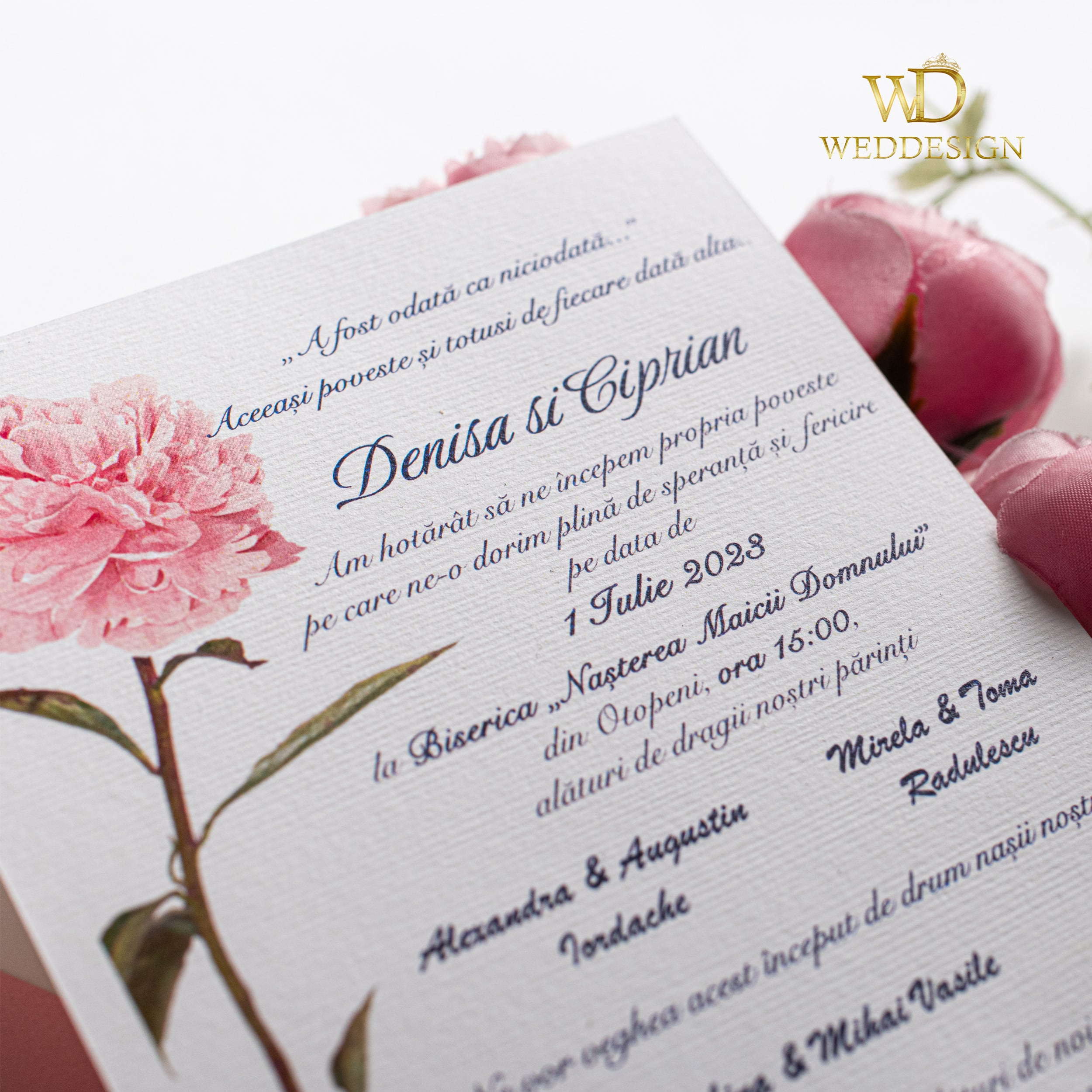 invitatie de nunta carton texturat
