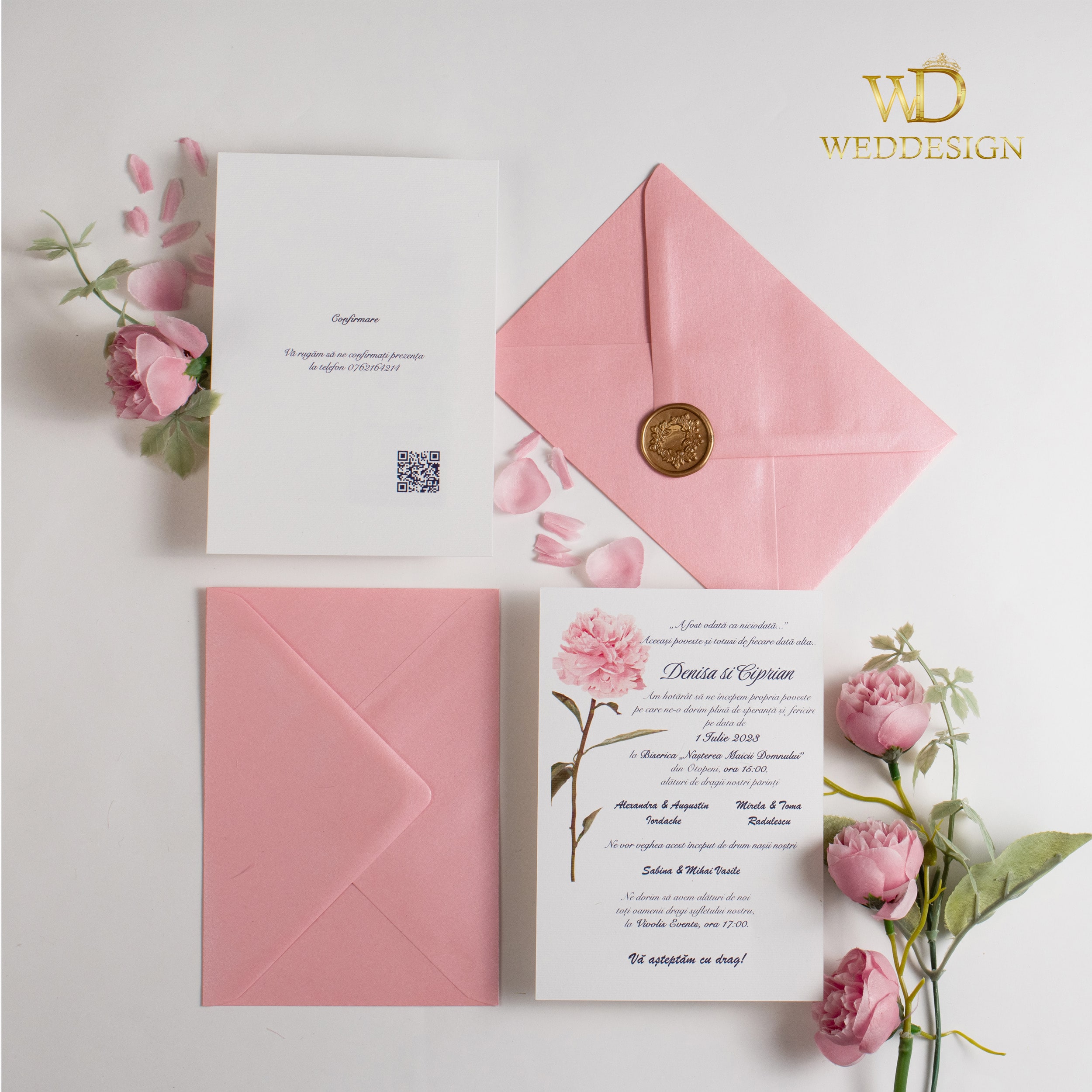 invitatie de nunta cu flori