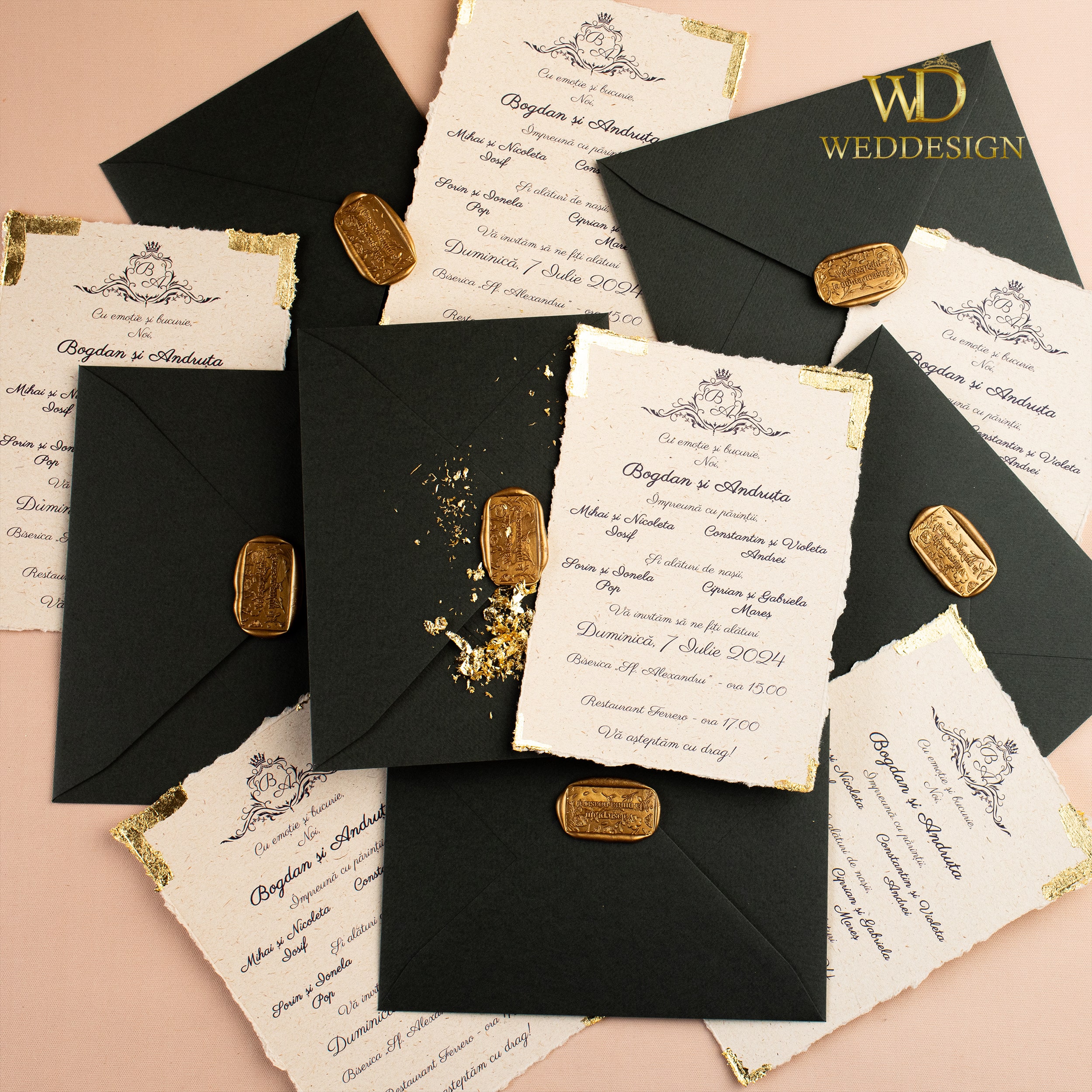 invitatie de nunta vintage