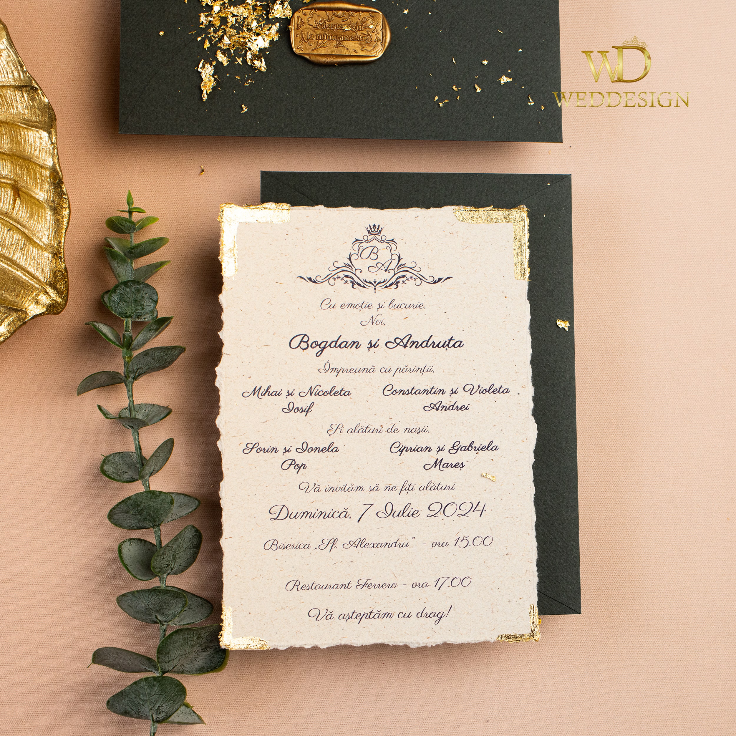 invitatie nunta carton reciclat