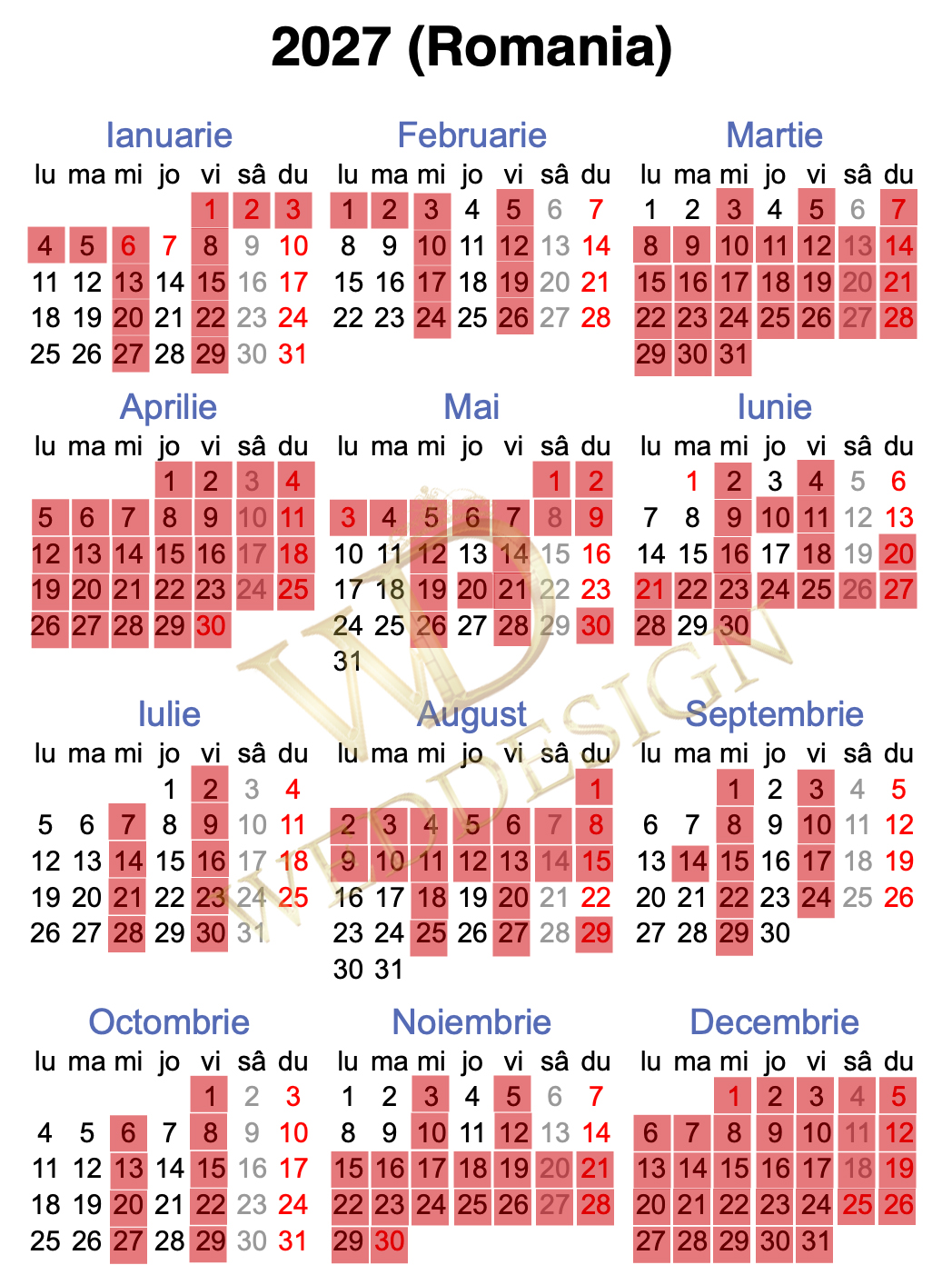 calendar cand nu se fac nunti in 2027