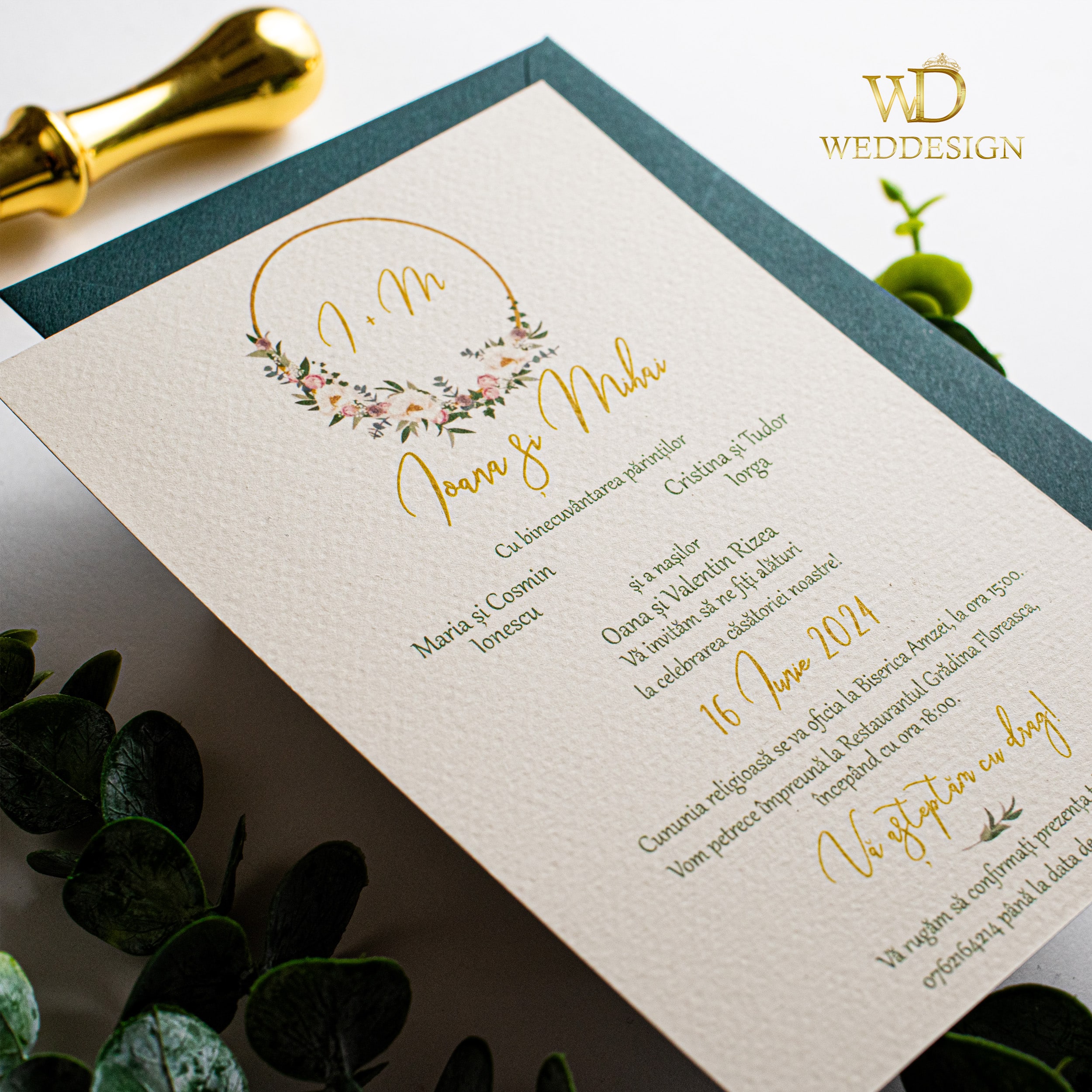 invitatie de nunta crem