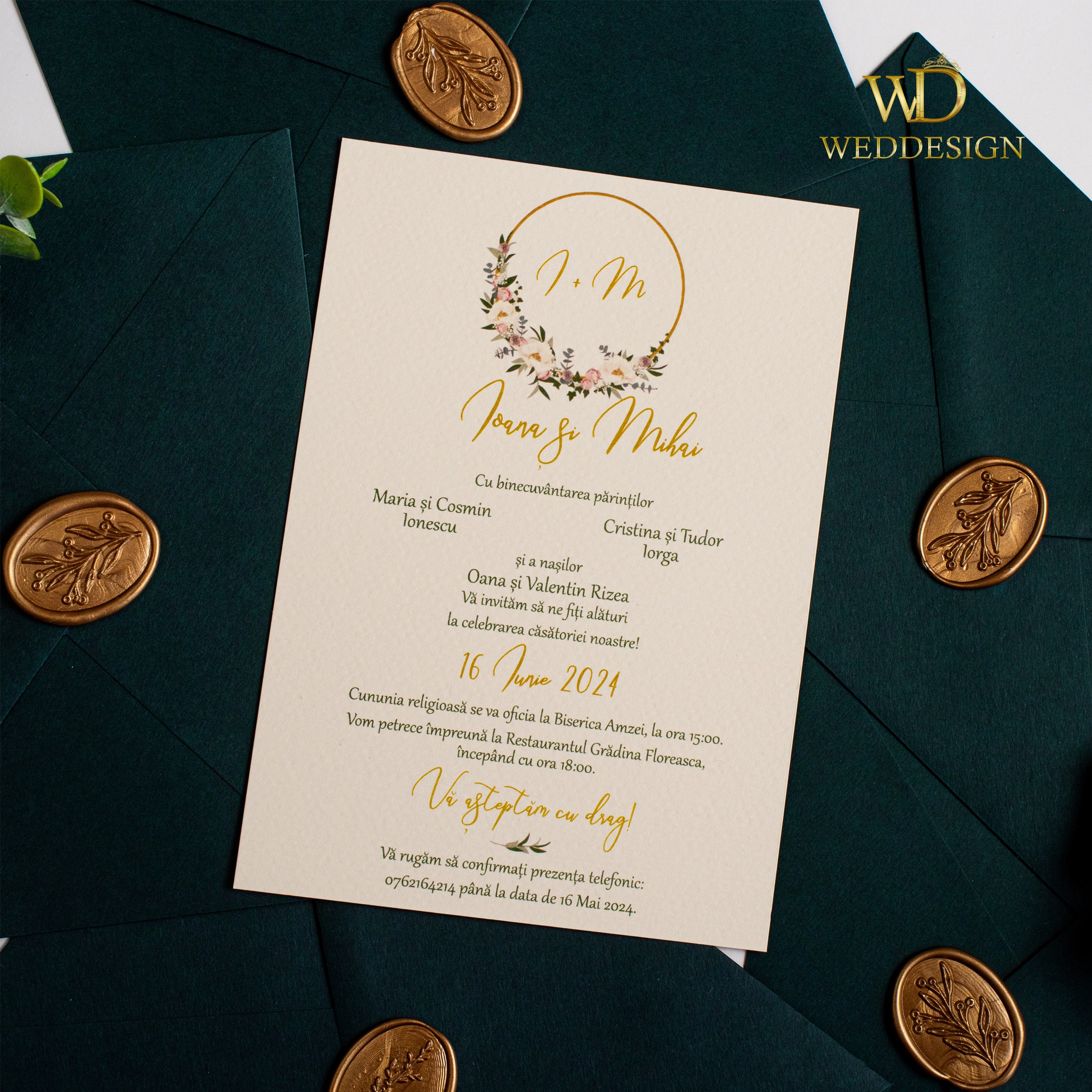 invitatie nunta crem