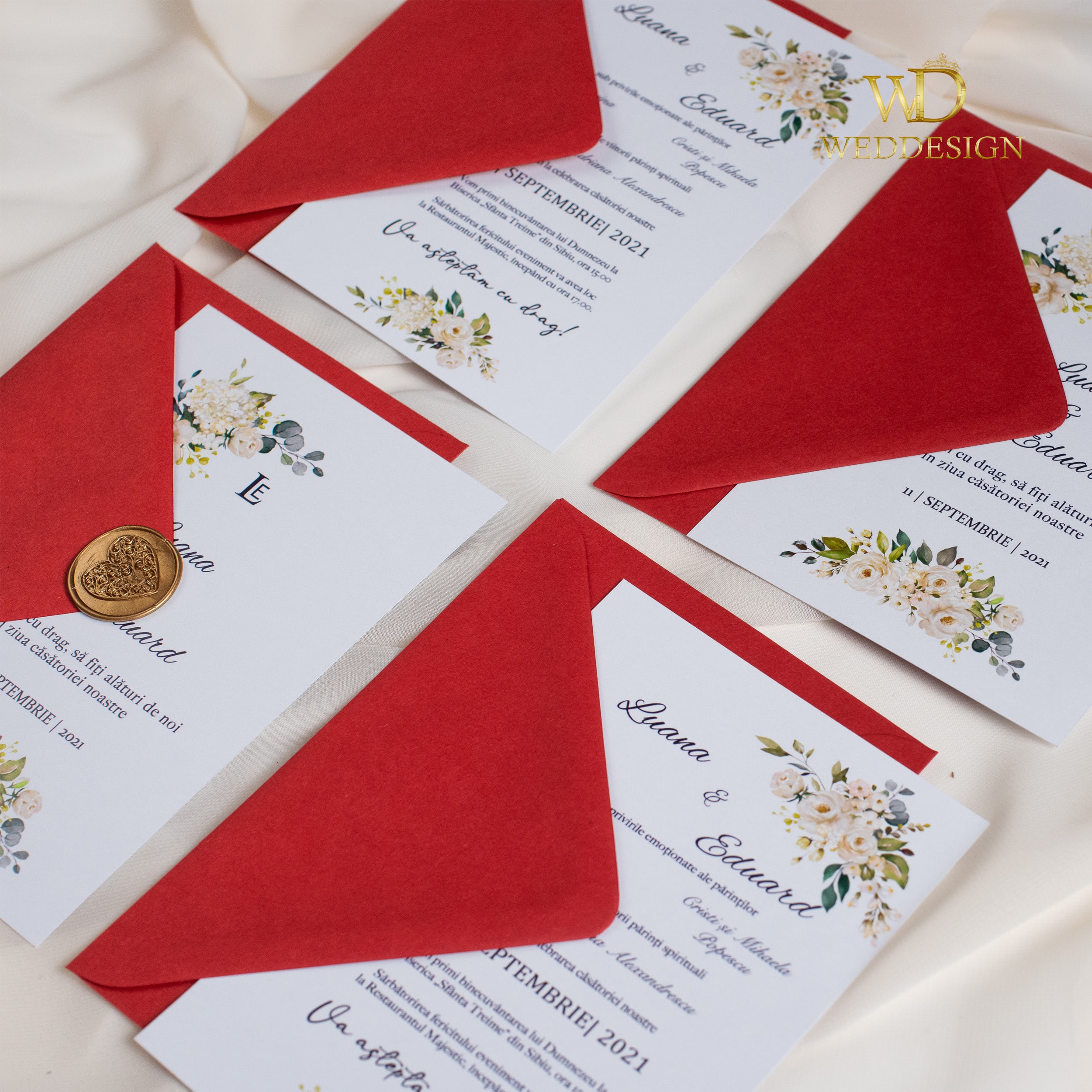 invitatie de nunta plic rosu