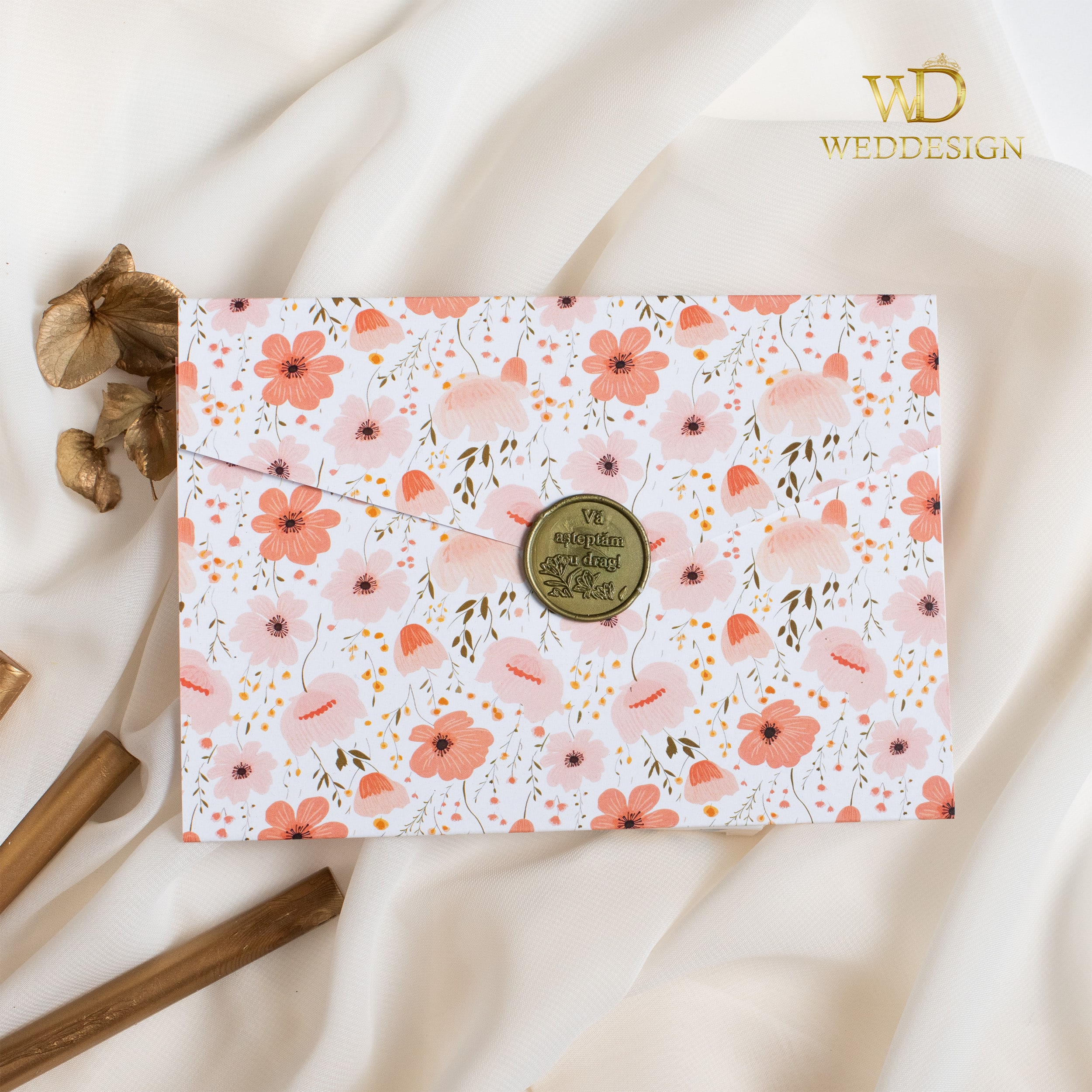 invitatie de nunta peach