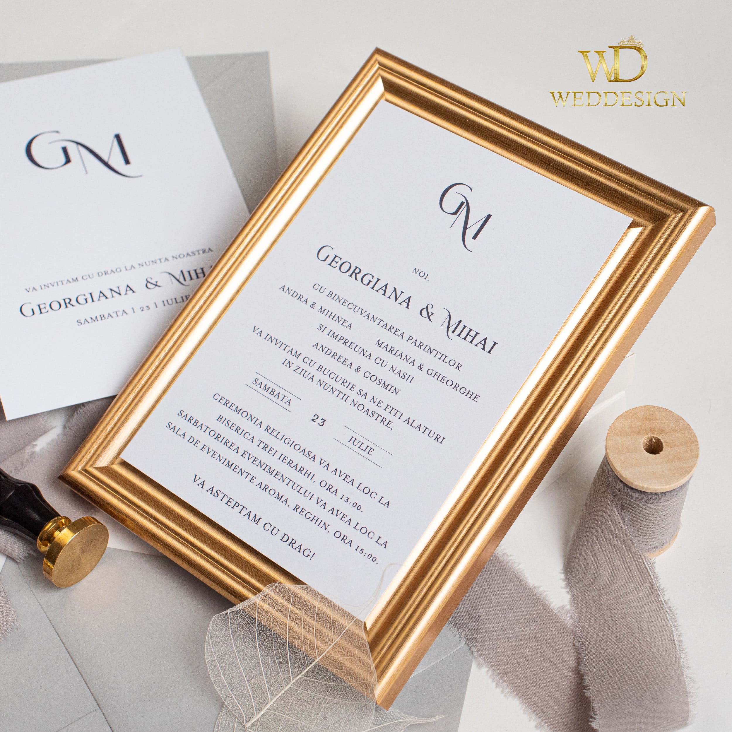 invitatie de nunta minimalista