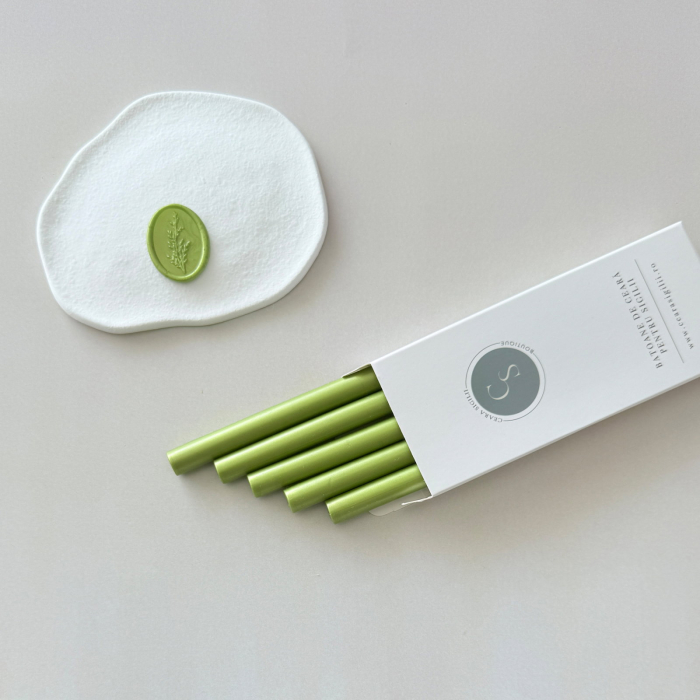 Baton de ceară verde lime, batoane de ceară verde crud pentru sigilii [2]