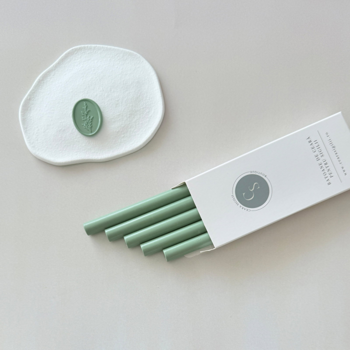 Baton de ceară verde sage, batoane de ceară verde salvie pentru sigilii [2]
