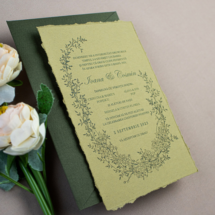 Carton reciclat olive pentru invitatii de nunta [4]