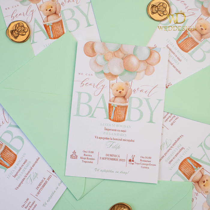 Invitatie botez ursulet baloane verzi [3]