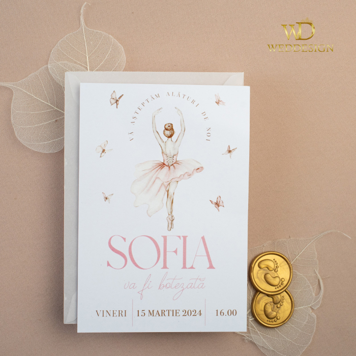 Invitatie de botez Balerina [2]