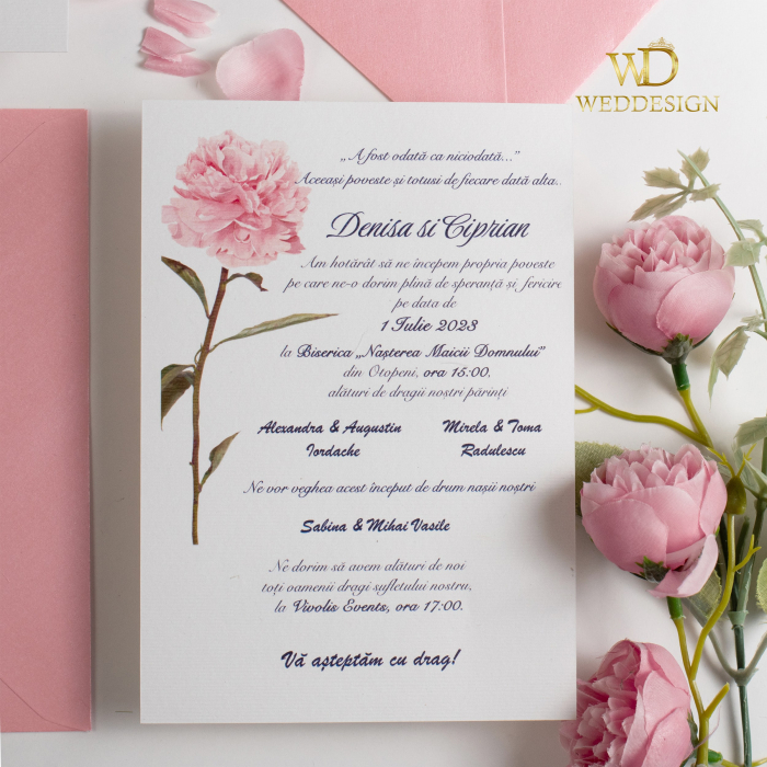 Invitatie de nunta cu bujori [2]
