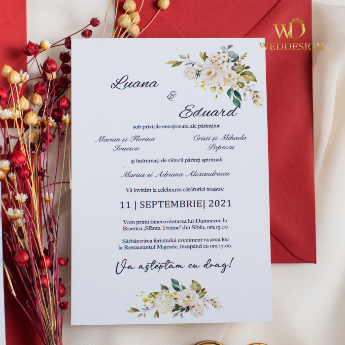 Invitatie nunta flori albe [2]