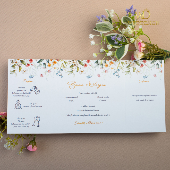 Invitatie de nunta flori de primavara [2]