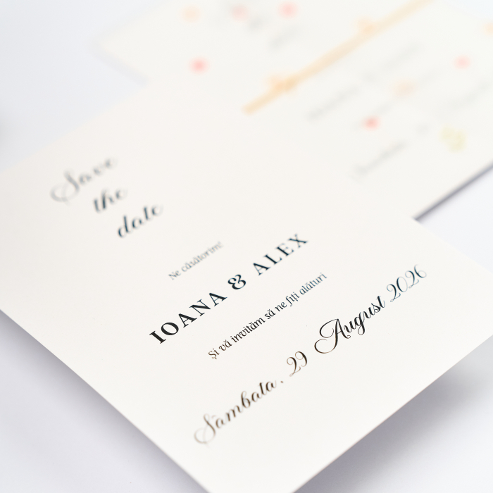 Invitatie de nunta flori minimaliste [2]