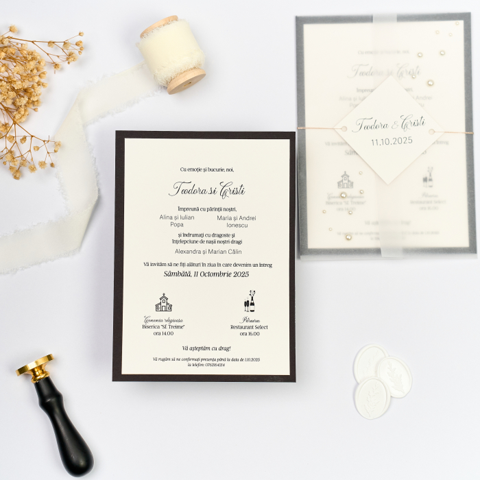 Invitatie de nunta cu perle [2]