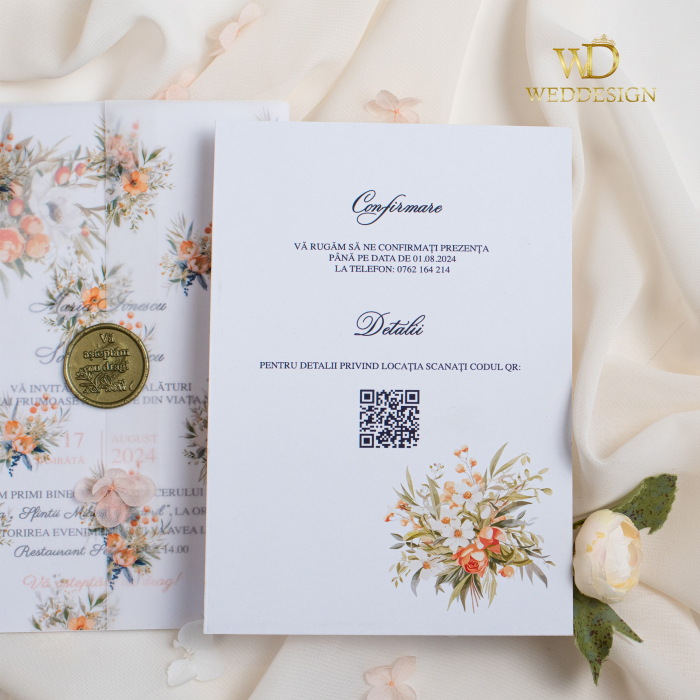 Invitatie de nunta Peach Fuzz [3]