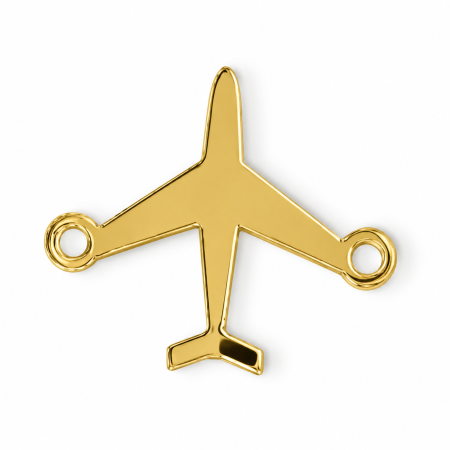 HOBBY & CRAFT - Avion auriu din acril, accesoriu invitații nuntă pasaport, decor călătorie auriu acril