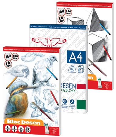 CAIETE - Bloc desen A4 16 coli 160g PIGNA
