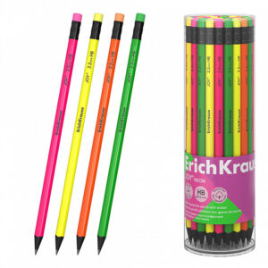 CREIOANE - Creion grafit ErichKrause cu guma rotund Joy Neon