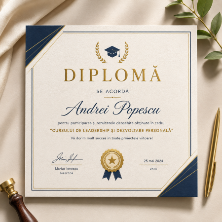 PRODUSE PENTRU AFACERI - Diplome personalizate pe carton texturat premium