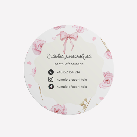 PRODUSE PRINT - Etichete adezive personalizate rotunde lucioase – WD Weddesign