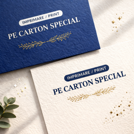 SERVICII IMPRIMARE - Tipărire invitații de nuntă pe carton texturat și sidefat – print premium